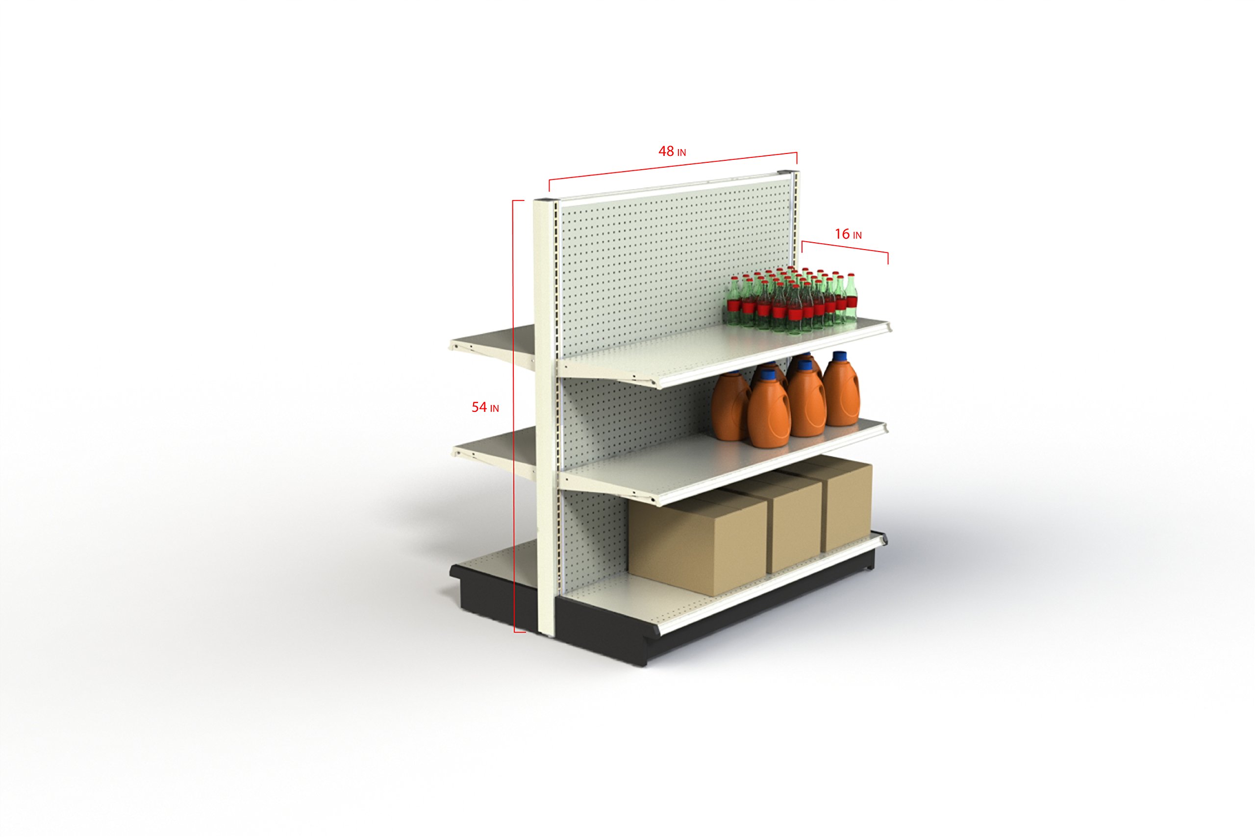 Madix Fixtures Gondola Section, 48" Wide X 54" Height X 16" Depth, Beige Finish (Sahara) on