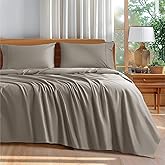 Shilucheng 100% Cotton Queen Size Sheets Set - 600 Thread Count，Luxury Egyptian Cotton Bed Sheets，5-Star Hotel Quality Sheets, Breathable & Cooling, 16 Inch Deep Pocket - 4 Piece (Taupe, Queen)