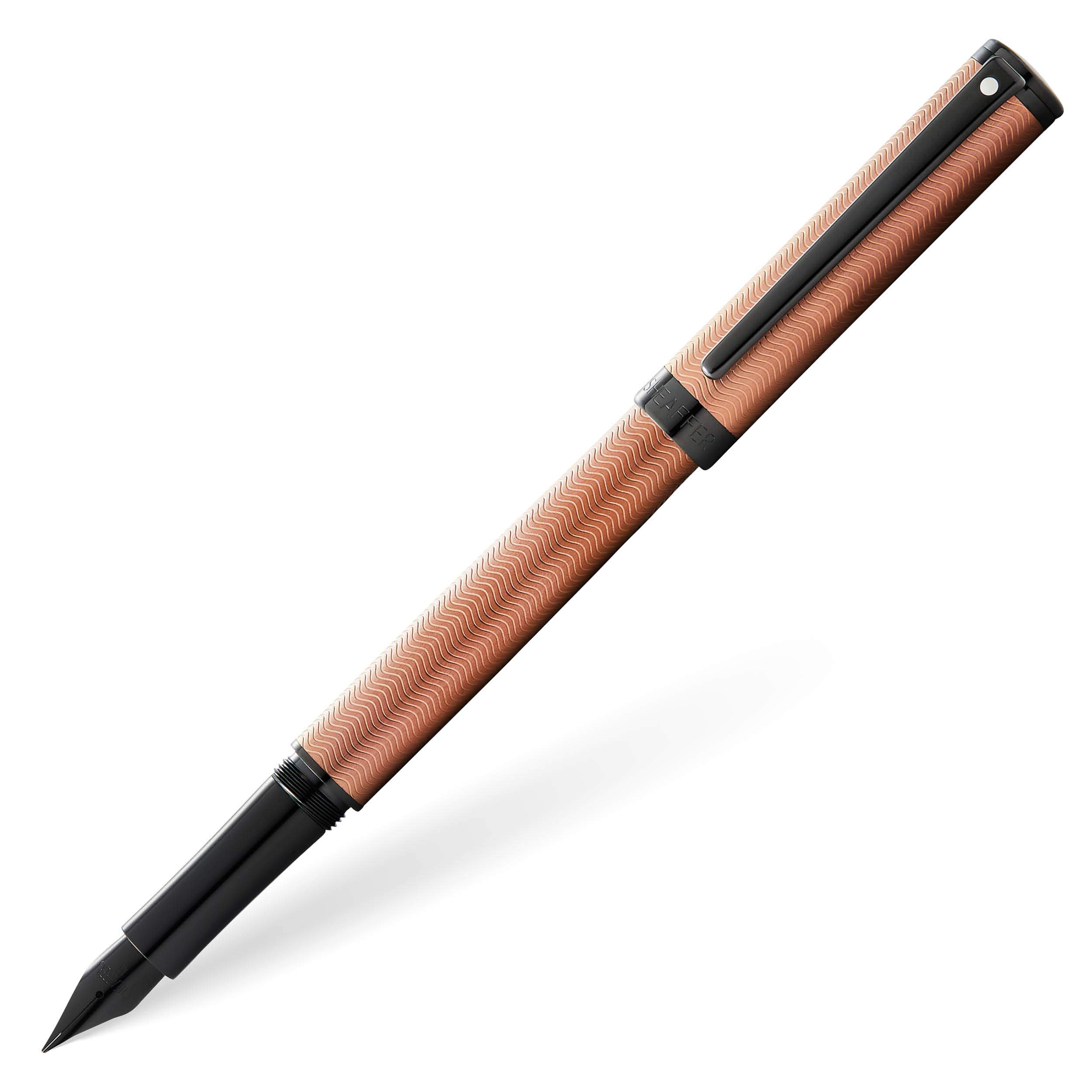 Sheaffer Intensity Engraved Bronze PVD w/Polished Black Appointments and Medium Nib Fountain Pen