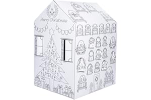 ColorJo “Advent Calendar” Color Your Own Playhouse - Spread The Joy and Wonder of Christmas by Your Creativity and Imagination. Best Kids Art & Craft for Holiday Season, Perfect Coloring Toy 3+