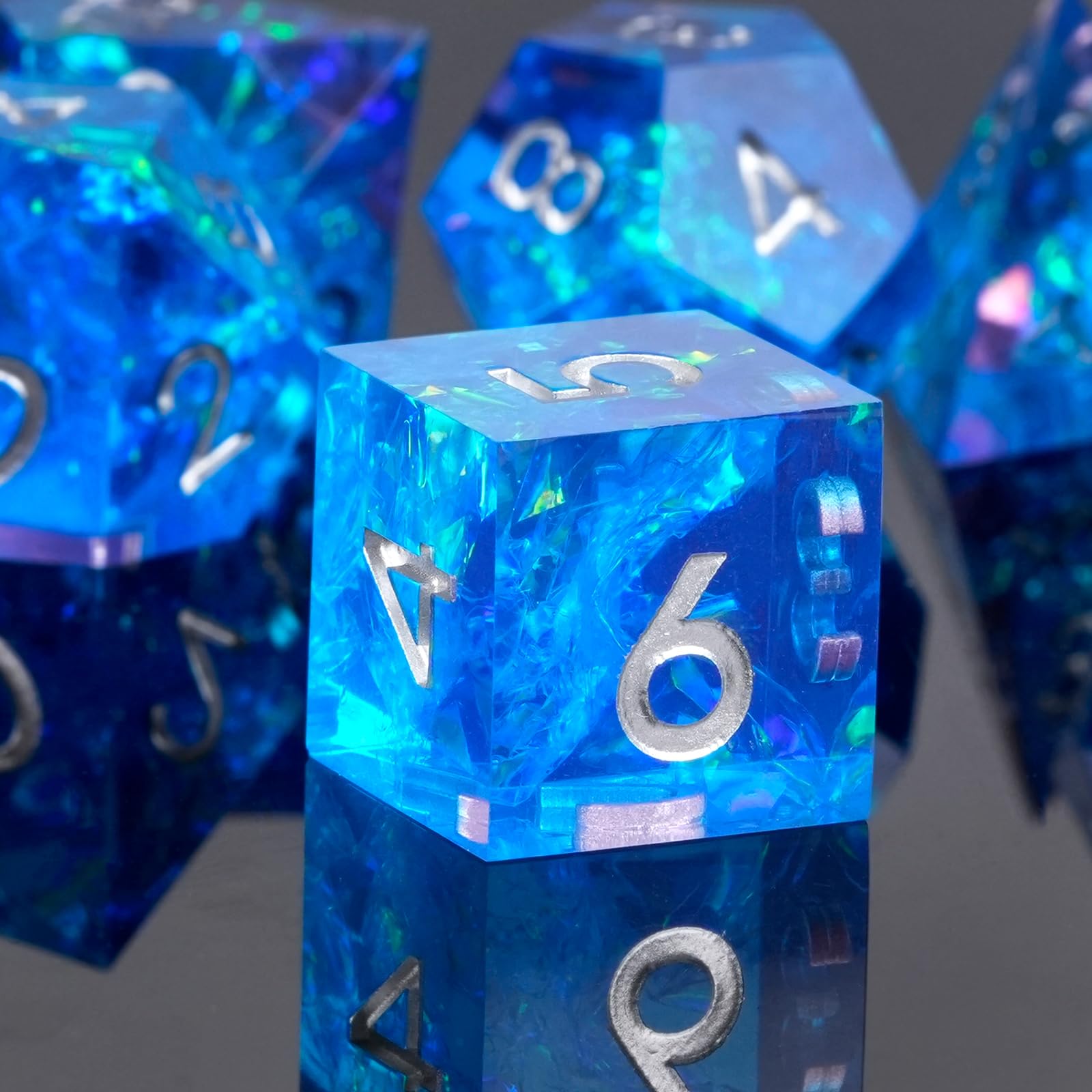 HKDZ DND Dice Set Resin Dice With Box and Bag, D&D Polyhedral Dice for Dungeons and Dragons, Role Playing, RPG, Inclusions D20 D12 D10 D8 D6 D4 — image 1