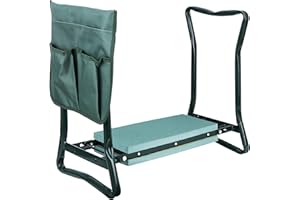 BBBuy Folding Heavy Duty Garden Kneeler Bench Stool Kneeling Seat Bench Stool for Kneeling Sitting to Prevent Knee and Back Pain Portable Garden Kneeler Seat with Bonus Tool Pouches, EVA Foam Pad