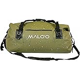 Malo’o Waterproof Dry Duffel, Heavy-Duty Roll Top Waterproof Gear Bag with Shoulder Strap & Molle Loops, Marine Duffel for Kayaking, Boating, Camping, Beach & Travel, Dark Green, 60L
