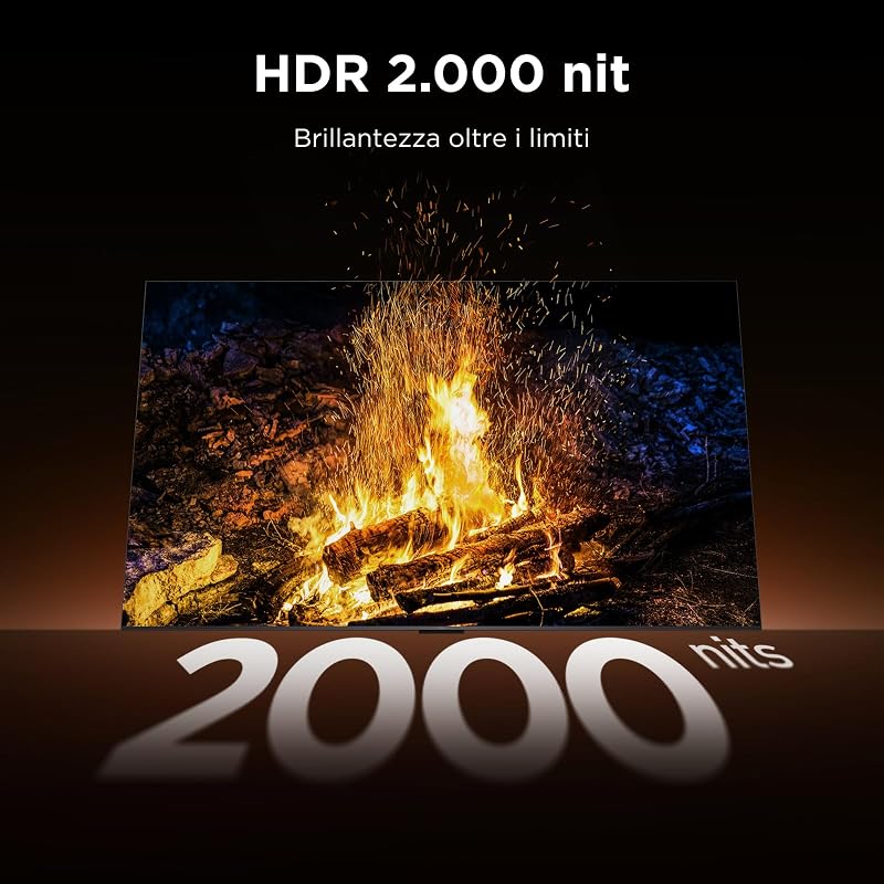 55Q7D Pro – Smart TV SQD‑Mini LED 4K HDR10+ da 55", 2.000nit