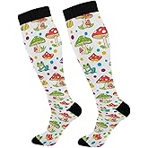 Wusikd Frogs Mushrooms Compression Socks for Women and Men Circulation Long Socks for Athletic Running 1