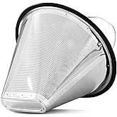 #4 Stainless Steel Coffee Filter Compatible with Technivorm Moccamaster KBGV, KBT, Upgraded Reusable Cone Coffee Filter, Sustainable Brewing and Durability, Maintain Coffee Quality