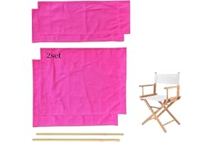 Wonafa 2 Set Director Chair Canvas Replacement with Wood Stick,21.2" L x 16.1" W/21.2X 7.8 Portable Replacement Cover Canvas for Directors Chair，Casual Director Chair Replacement Canvas (Rose)