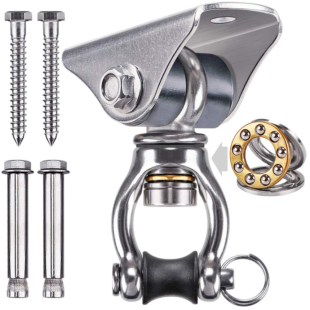 SELEWARE Heavy Duty Swing Hanger, Silent Swivel Hanger, 450 KG Capacity Permanent Anti-rust SUS304 Hanging Hardware for Porch Swing Hammock Chair Yoga Set