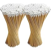 200PCS 6" Long Cotton Swabs with Bamboo Sticks - Lint Free, Highly Absorbent Cleaning Cotton Tipped Applicators
