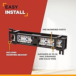 Buyer's Point 12 Port Cat6 Mini Patch Pane | Built