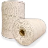 Durable Loom Warp Thread (Natural/Off White), One Spool, 8/4 Warp Yarn (800 Yards), Perfect for Weaving: Carpet, Tapestry, Rug, Blanket or Pattern - Warping Thread for Any Loom