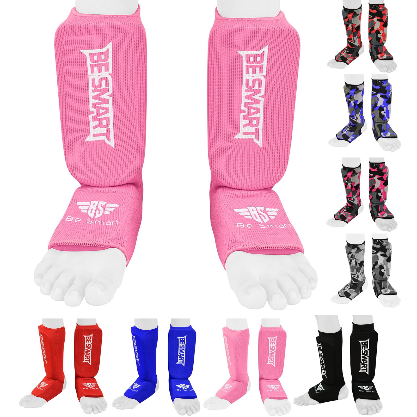 BE SMART INTERNATIONAL LTD Kids Kick Boxing Shin Protectors/Guard Foot Pads Junior Shin Instep Children (Pink, XXXS (3 to 8 Years)) โ image 1