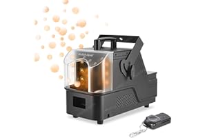 MOKA SFX MOKA Bubble Fog Machine with LED Lights 3-in-1 Fog Bubble Blower RGB Smoke Fogger with Continuous Output for Kids, Weddings, Halloween & Stage Parties (fog bubble)