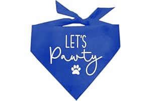 TEES & TAILS Let's Pawty Birthday Party Dog Bandana (Royal, OS 385)