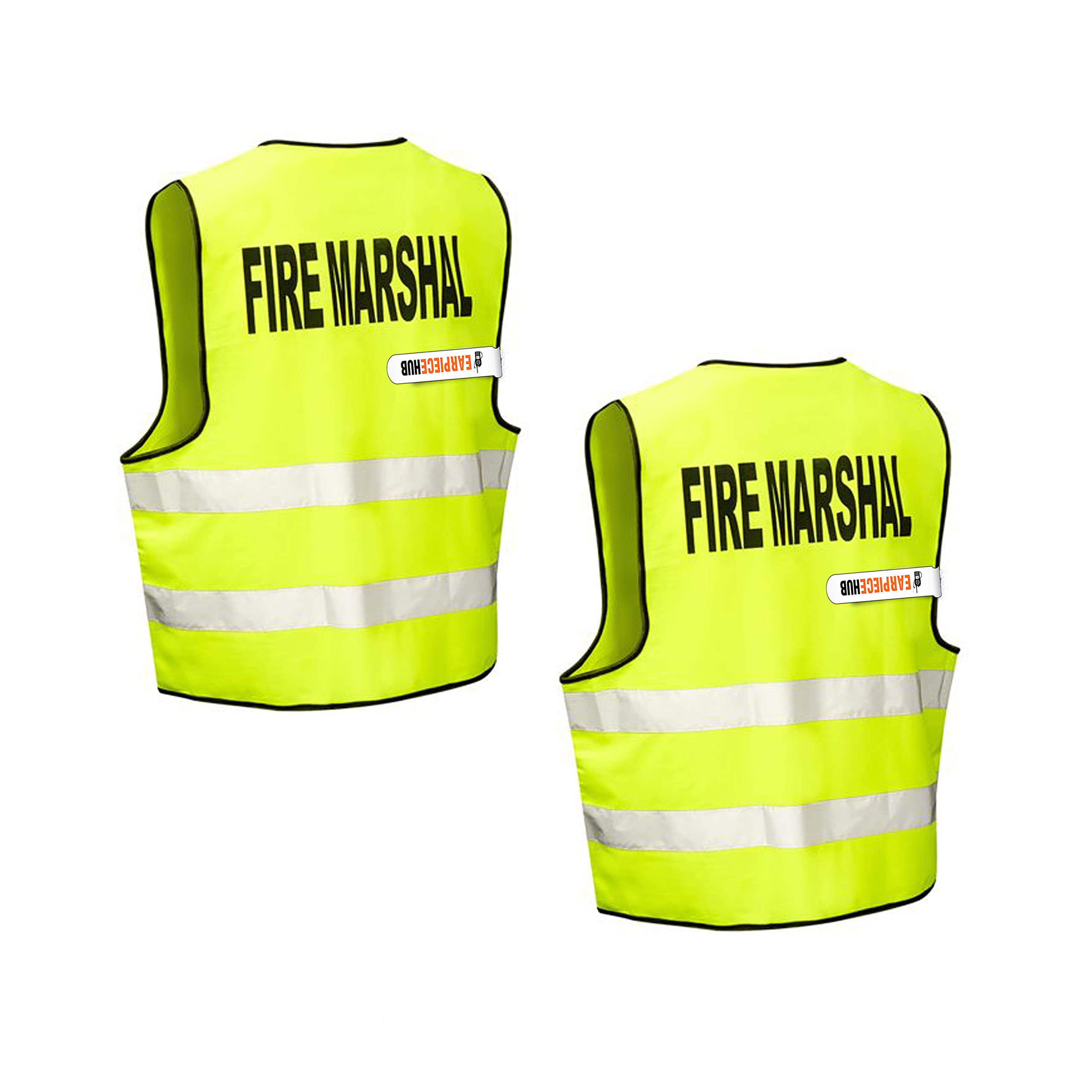 2 X FIRE MARSHAL Hi-Vis High-Viz Visibility Safety Vest Waistcoat - Yellow