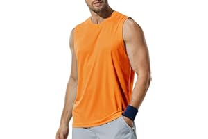 Haimont Men's Workout Tank Top Dry Fit UPF 50 Sleeveless Muscle Tee Shirts for Swim, Running, Hiking, Beach