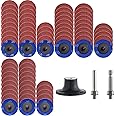 NYXCL 75Pcs Quick Change Discs Set, 2 inch A/O Sanding Discs with 1/4" Holder, for Die Grinder Surface Prep Strip Grind Polis