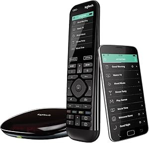 Logitech Harmony Elite Remote Control, Hub and App, Compatible with Alexa (Renewed)