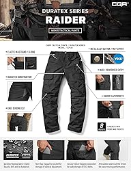 CQR Men's Tactical Pants, Water Resistant Ripstop