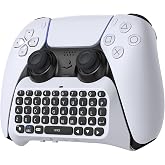 Wireless Controller Keyboard for PS5/PS5 Pro, Bluetooth 3.0 Mini Gamepad | Portable Chatpad with Built-in Speaker&amp;3.5MM Audio Jack for PS5/PS5 Pro Voice Chat Board for Messaging&amp;Game Live Chat, White