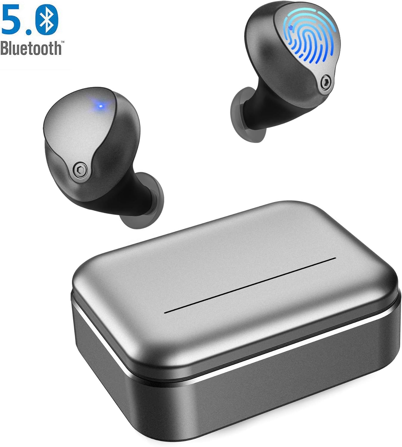 Wireless Earbuds, Bluetooth 5.0 Wireless Headphones with 3200mAh Slide Charging Case Auto Pairing with 180hrs Total Play Time IPX5 sweatproof Stereo Bluetooth Earbuds with Built in Mic for Work Sport