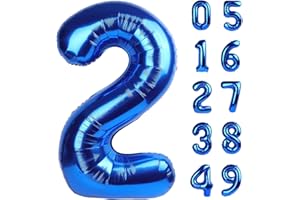 UPGESY Giant Navy Blue 2 Balloon Number 40 Inch, Two Number Balloons Birthday Supplies, 2nd 12 22 32 62 Year Old Birthday Party Celebration, 2025 Second 2 Bluey Balloons Graduations Anniversary Decorations
