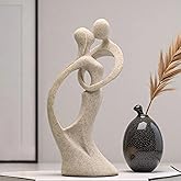 OWADAR Modern Abstract Couple Statue, Kissing Lovers Sculpture Figurine for Home Decor Living Room Bedroom Bookshelf Office, Gift for Wedding Anniversaries, Love Decor Ornament for Couple Valentines