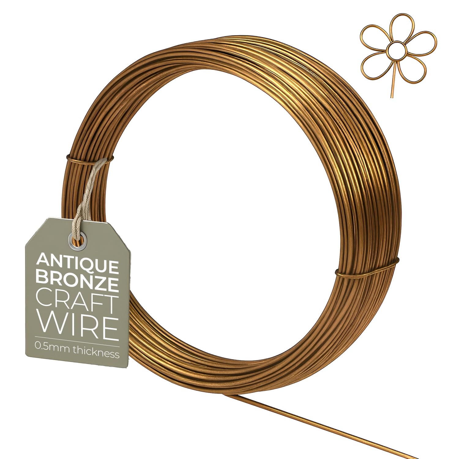 0.5mm (24 Gauge) x 15m Antique Bronze Non-Tarnish Craft Wire for Jewellery, Wire Wrapping, Sculpting, Hobby Craft, Wire Modelling — image 1