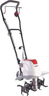 IKRA 70300910 Elektro Bodenhacke Kultivator FEM1500, Flexible Arbeitsbreite 17-45cm, Arbeitstiefe bis 23cm, 1500 W, 230 V, Rot/Weiß/Grau/Schwarz