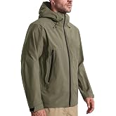FREE SOLDIER Men's Waterproof Rain Jacket Windbreaker with Hood | Lightweight, Windproof, Breathable Shell with Taped Seams, Waterproof Zipper Pocket, Adjustable Hood for Rain and Travel