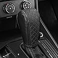 QKYS Leather Car Gear Shift Knob Cover, Upgraded Anti-Slip Design Stick Shift Knob Cover, Universal Durable Car Decorative Ac
