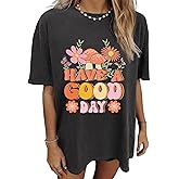 CSDAJIO Vintage Oversized Tshirts for Women Summer Graphic Tee Short Sleeve Gym Shirt Plus Size Workout Top