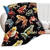 Frog Blanket Soft Fuzzy Fleece Frogs Throw Blanket Decor Cozy Warm Plush Flannel Colorful Frog Gifts for Kids Adults Home Chair Sofa Couch Bed 50"X40"