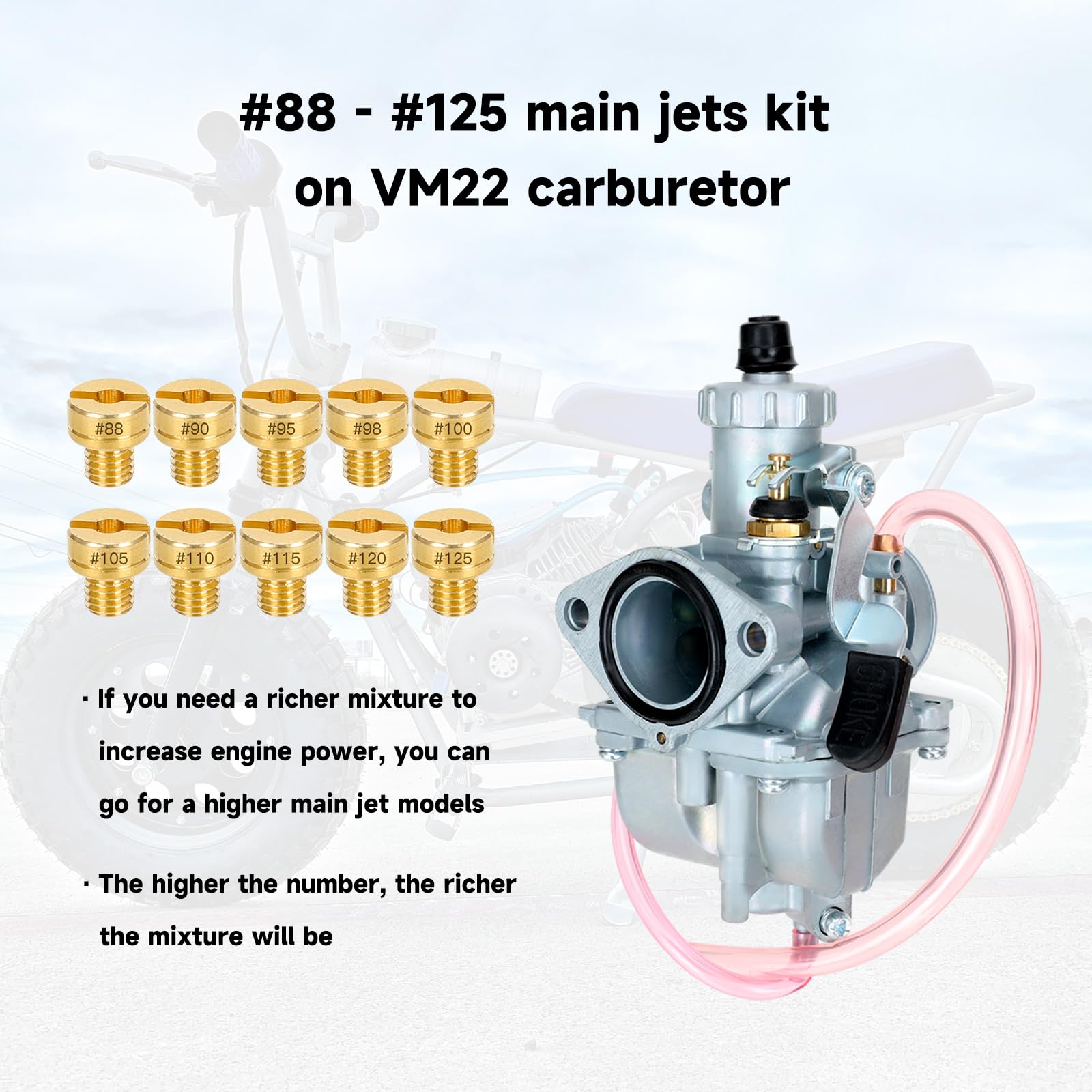 VM22 26mm Carburetor Kit For Predator 212cc GX200 196cc Clones - Foto 2