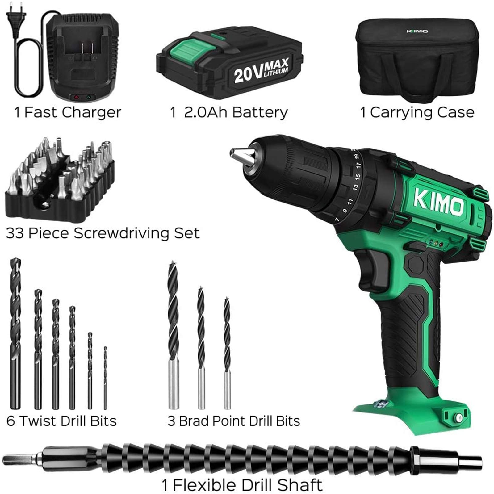 Cordless Drill Driver Kit 20v Max Impact Drill Set W Desertcart