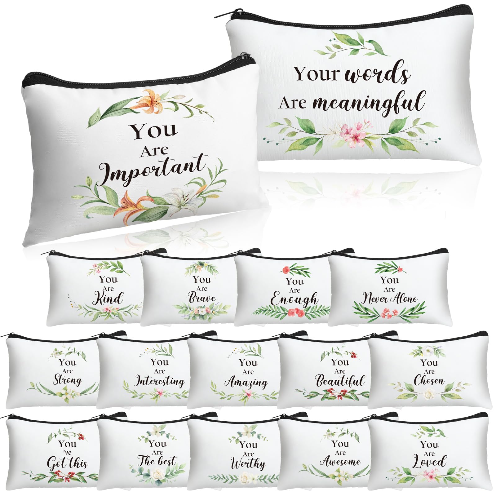 Photo 1 of 16 Pcs Christian Cosmetic Bags Bulk Christian Inspirational Gift for Women Religious Makeup Bags with Zipper Inspirational Bible Verse Pencil Pouch for Church Travel Motivational Religious Favors