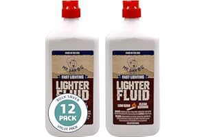 12 x 1 Quart Lighter Fuel Bottle, Clean Burning Fast Lighting Lighters, Charcoal Lighter Fluid, Low Odor Perfect Fire Starter for Outdoor Charcoal, Wood Fire, Bonfire, Camping, Grilling by Mr. Bar-B-Q