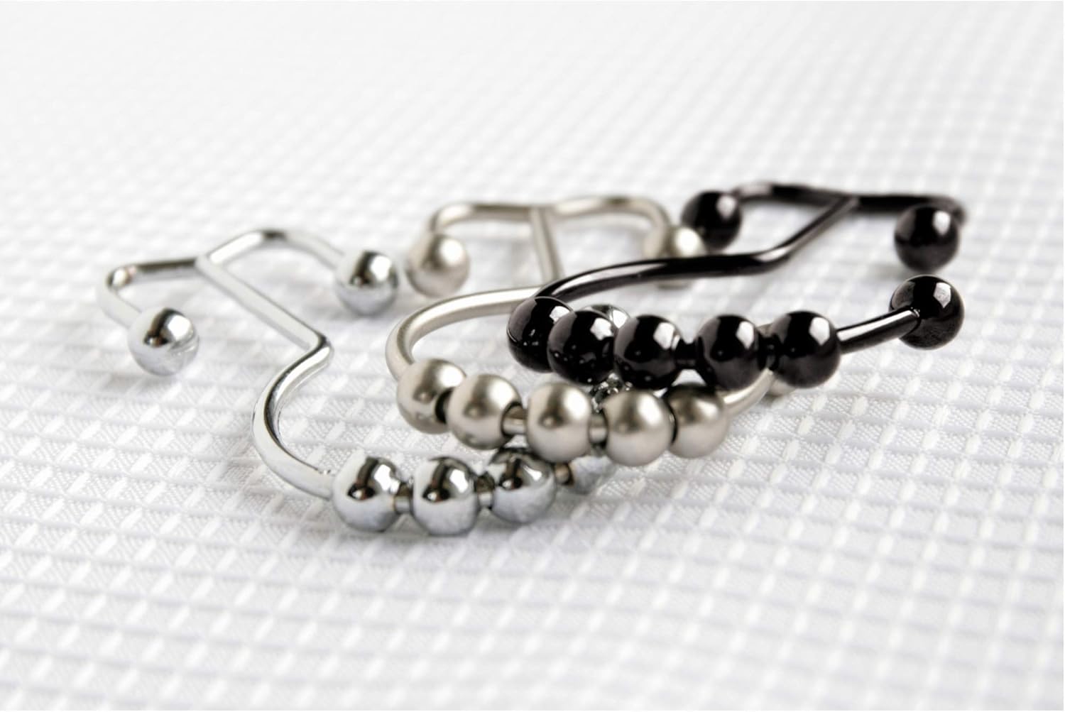 Maytex Curtain Rings, Rust-Resistant Metal Double Roller Glide Hooks for Bathroom Shower, Set of 12, Brushed Nickel: Home & Kitchen