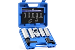 Orion Motor Tech 7pc Oxygen Sensor Socket Set, 1/2 & 3/8 in. Drive O2 Sensor Removal Set with 22 mm 27 mm 29 mm Sockets, Oxygen Thermal Oil Pressure Sensor Removers for Oil Vacuum Fuel Injector Switch