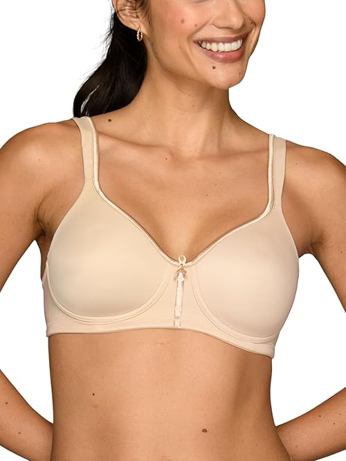 Vanity Fair Womens With 2-way Convertible Straps, Body Caress Full Coverage, Lightly Lined Cups Up To Dd Bra, Wirefree - Beige, 42D US