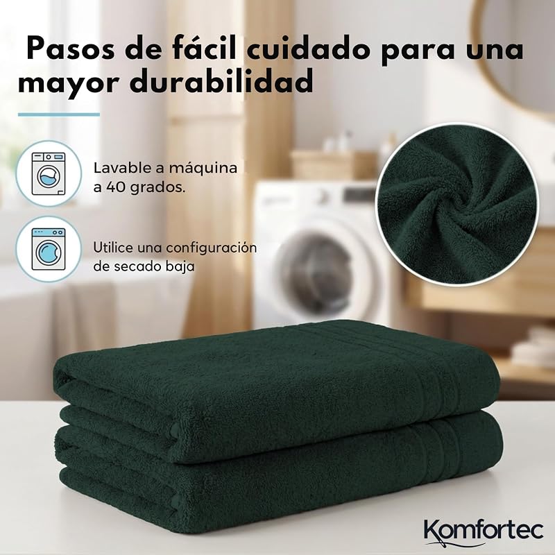 Toalla de Baño Grande 100x200 cm, Sábana de Baño 100% Algodón — foto 2 de 6