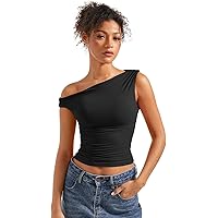 SUUKSESS Women Off Shoulder Tops Sleeveless Shirts Y2K