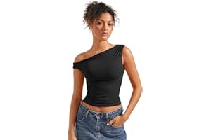 SUUKSESS Women Off Shoulder Tops Sleeveless Shirts Y2K Going Out Crop Tank Top