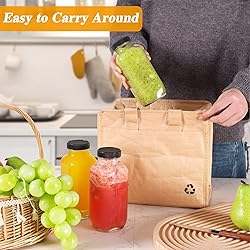 Moretoes 16oz Glass Bottles with Lids, Reusable