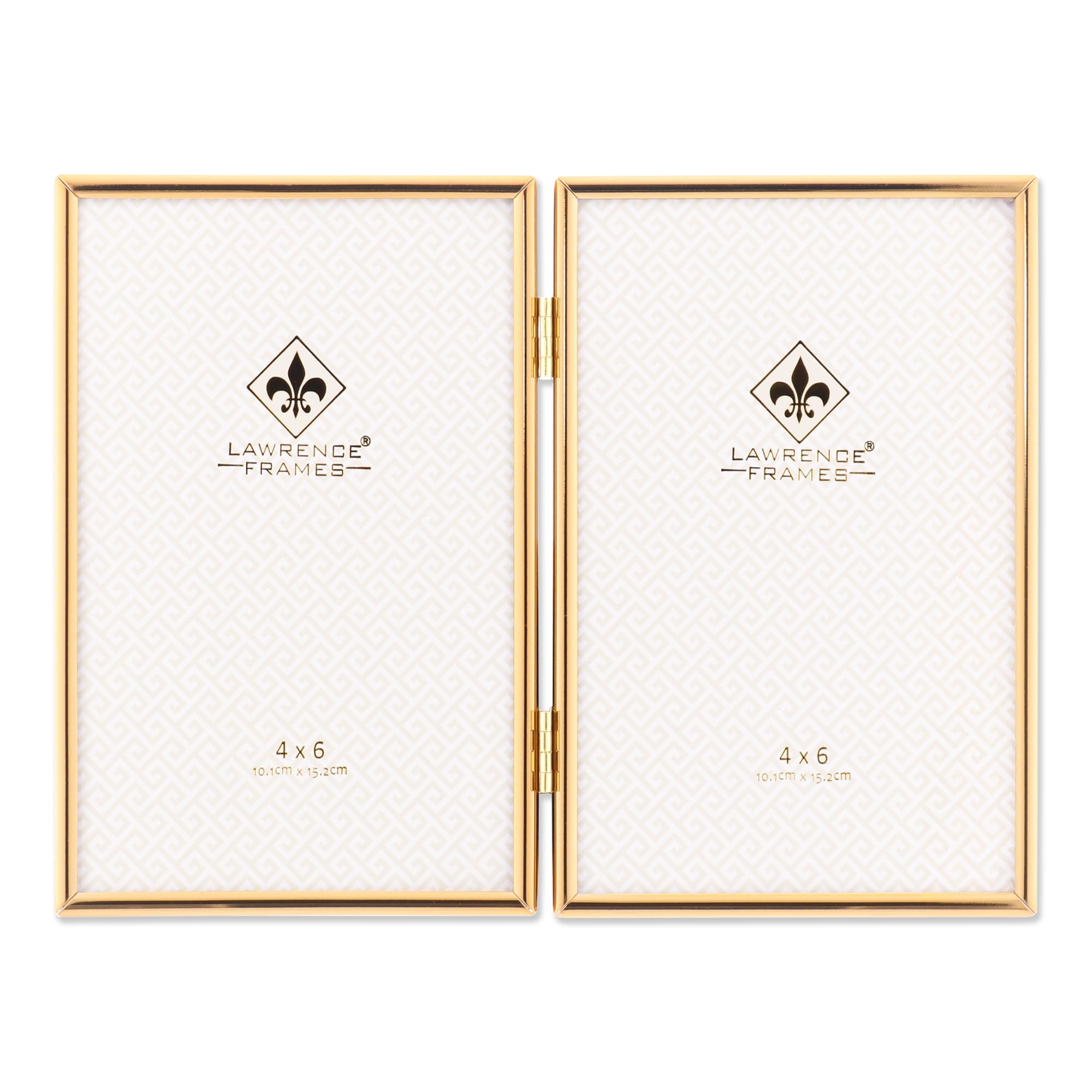 Lawrence Frames Hinged Simply Gold Metal Picture Frame, 4x6 Double — image 1