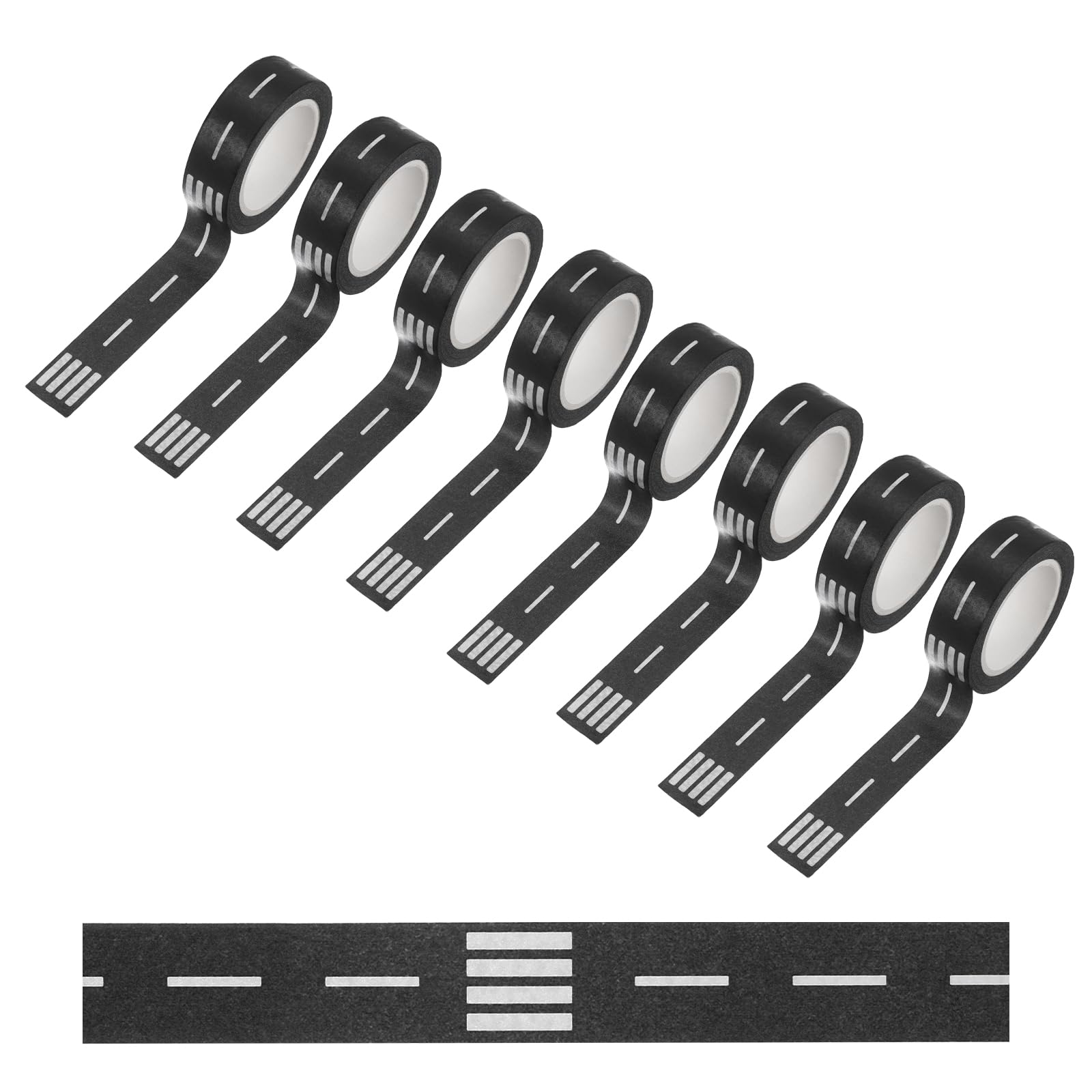 PATIKIL 264ft Car Track Tape Traffic Washi Tape Highway Train for DIY Craft Art Journal Scrapbook Planner Style 6, Black