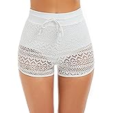 Lecieldusoir Women's Swim Shorts High Waisted Bathing Suit Lace Bottoms Swimsuit Bottoms Swimwear Bikini Board Shorts