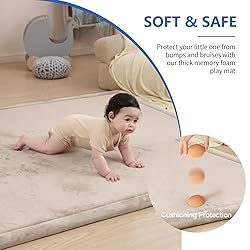 Baby Play Mat for Floor,1.3" Thick Memory Foam