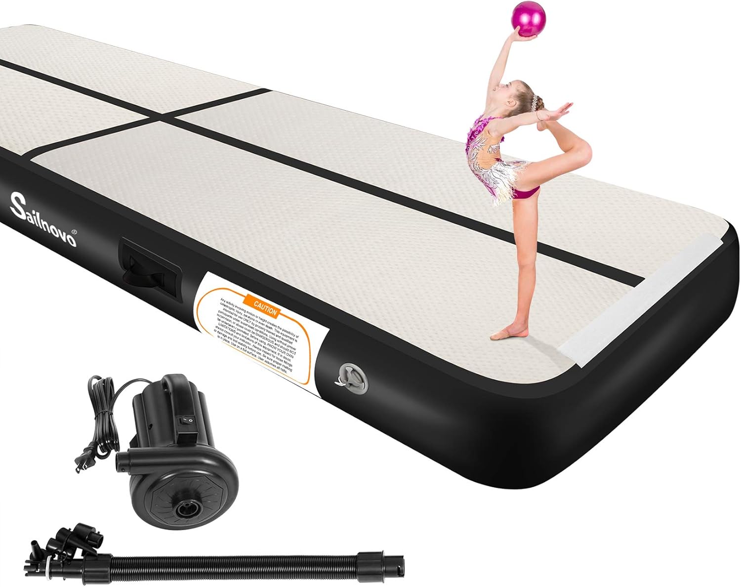 Gymnastics Mat, Air Track Mats for Gymnastics Inflatable Tumble Track 10/13/16/20ft Length + 4"/8" Thickness Tumbling Mat with Electric Air Pump for Yoga/Cheerleading/Trainning. : Sports & Outdoors