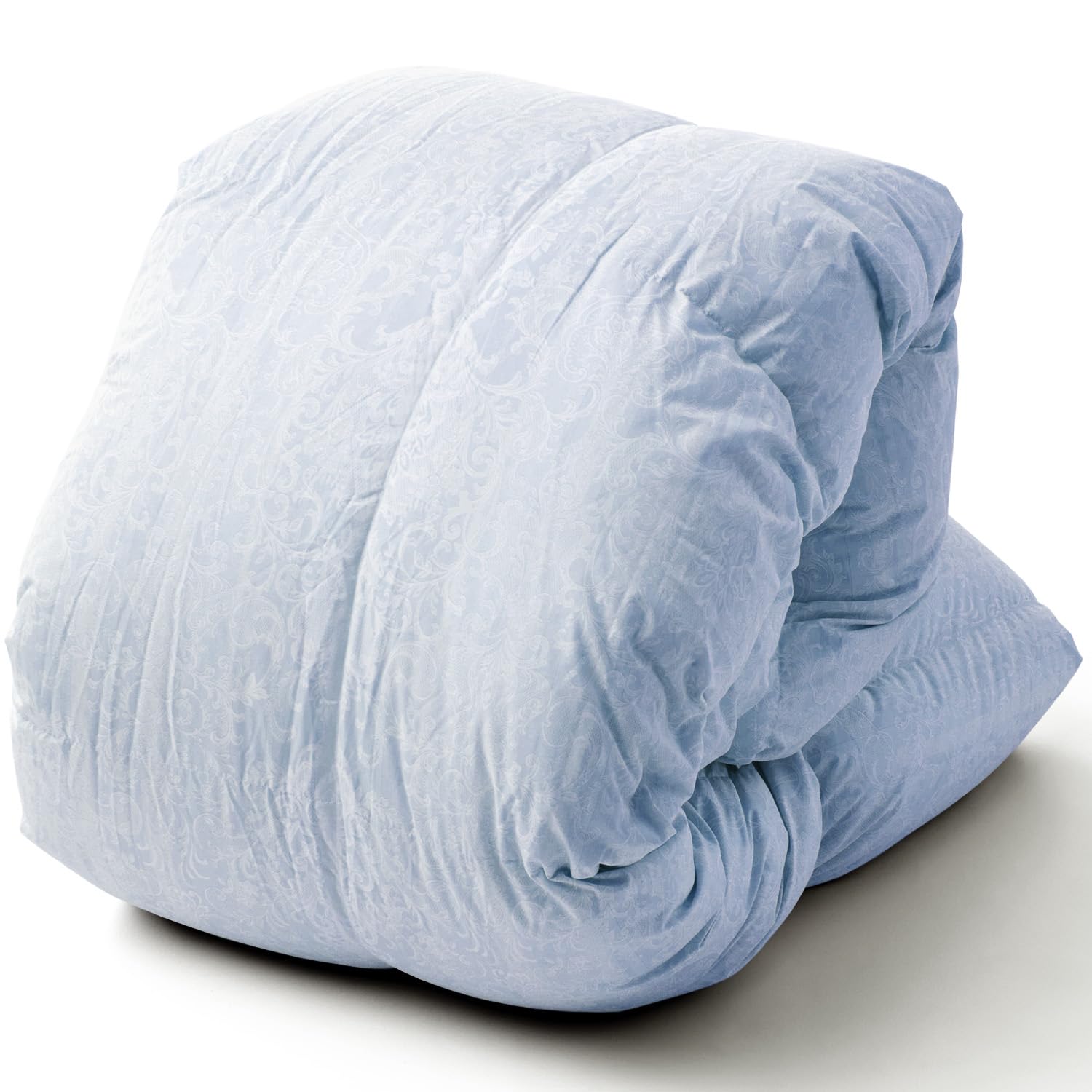 昭和西川 羽毛布団 日本製 ドイツ産ホワイトダック90％ 1.2kg 羽毛たっぷり ダウンパワー370 抗菌防臭 ヨーロッパ羽毛発祥の地ドイツ産ダウン使用 掛け布団 冬 立体キルト シングル シングルロング ブルー 3011100220554商品画像